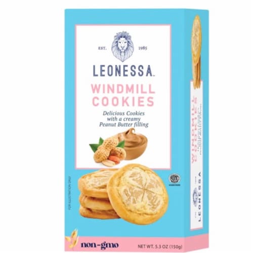 Leonessa Peanut Butter Filled Windmill Cookies Perspective: front