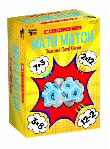 University Games Scholastic Math Match Dice and Card Game Perspective: front