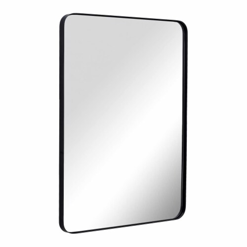 ANDY STAR Modern 22 x 30 Inch Rectangular Hanging Bathroom Mirror, Matte Black Perspective: front