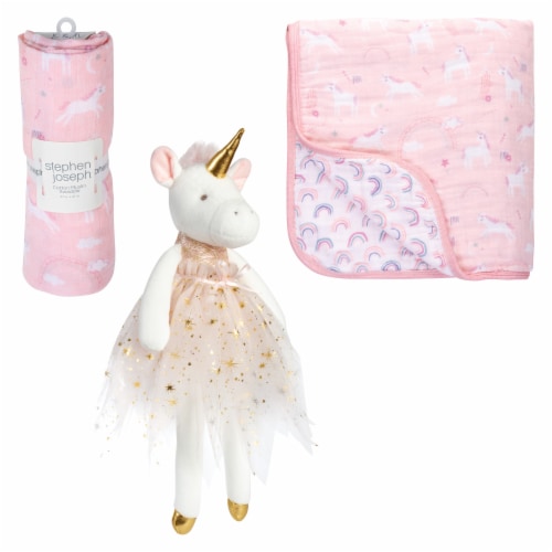 Unicorn Blanket/Plush Set Perspective: front