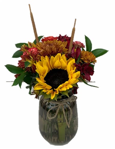 The Queen's Flowers Harvest Arrangement Perspective: front