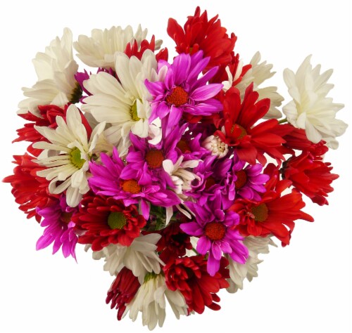 Valentines Crazy Daisy Bouquet Perspective: front