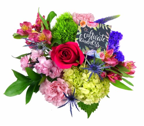 Cultivate Kindness Bouquet - Pink / Yellow / Light Pink Perspective: front