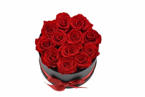 Forever Roses I Love U Box - Black / Red - Custom Color Roses by