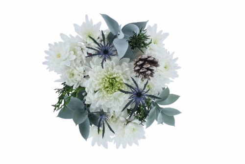Snow Days Bouquet - White / Blue / Silver Perspective: front