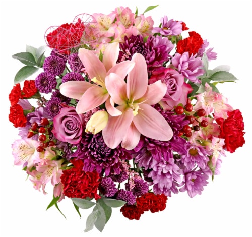 Valentine's Day Lovely Fresh Flowers Bouquet Perspective: front