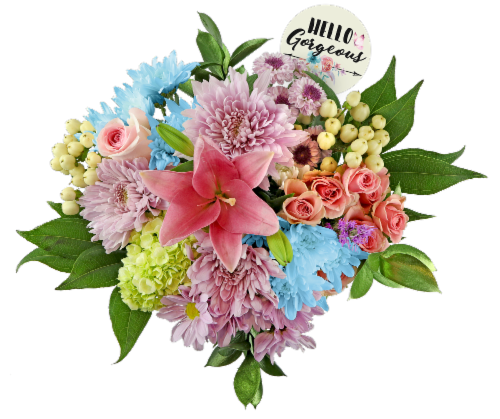 Mother's Day Hello Gorgeous Fresh Flower Bouquet Perspective: front