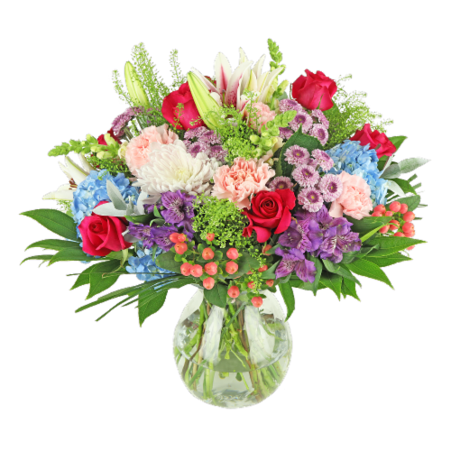 Mother's Day Exquisite Fresh Flower Arrangement in Vase Perspective: front