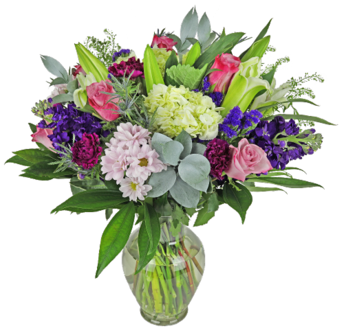 Mother's Day Luxury Fresh Flower Arrangement in Vase Perspective: front