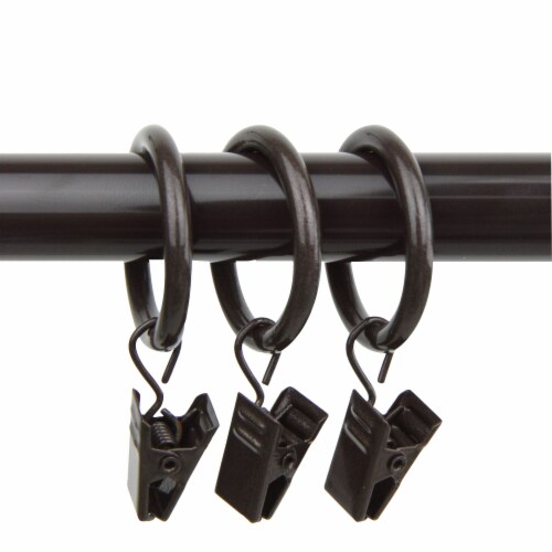 Decorative 1 Inch Ring With Clip (Set Of 10) - Cocoa Perspective: front