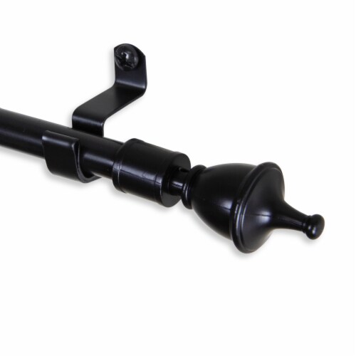 Ernest Curtain Rod 7/16 Inch Dia. 28-48 Inch - Black Perspective: front
