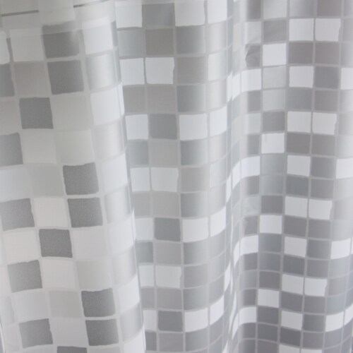 Gray Mozaic Shower Curtain Perspective: front