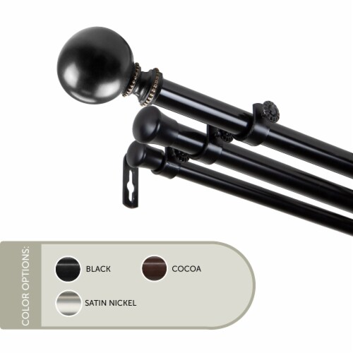 13/16 Inch Lex Triple Curtain Rod 120-170 - Black, 1 - Kroger
