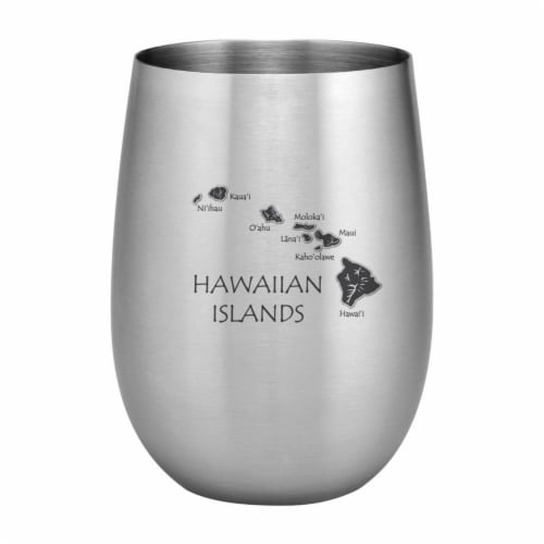 Supreme Housewares 20oz Stainless Steel Glass, Hawaii Perspective: front