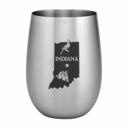 Supreme Housewares 20oz Stainless Steel Glass, Indiana Perspective: front