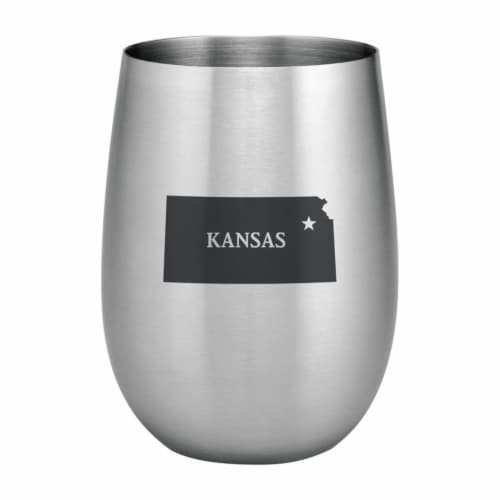 Supreme Housewares 20oz Stainless Steel Glass, Kansas Perspective: front