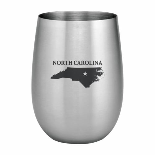 Supreme Housewares 20oz Stainless Steel Glass, North Carolina Perspective: front