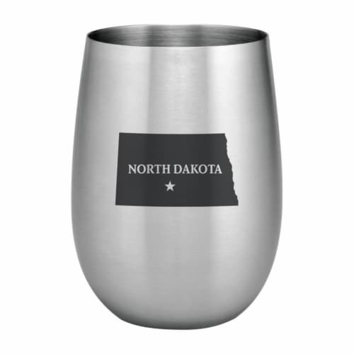Supreme Housewares 20oz Stainless Steel Glass, North Dakota Perspective: front