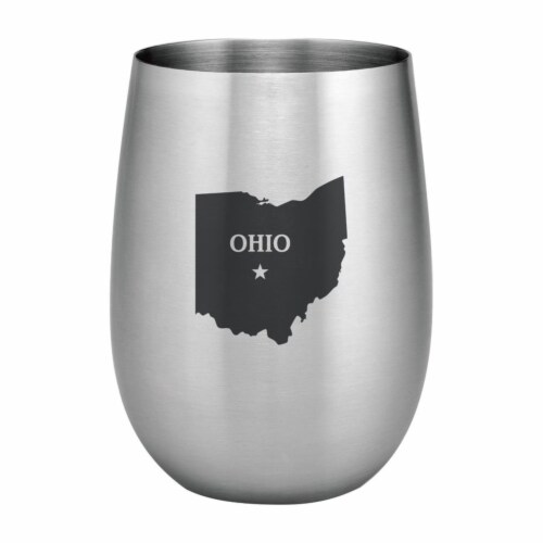 Supreme Housewares 20oz Stainless Steel Glass, Ohio Perspective: front