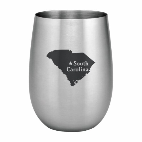 Supreme Housewares 20oz Stainless Steel Glass, South Carolina Perspective: front