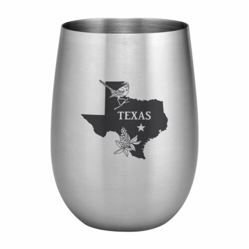 Supreme Housewares 20oz Stainless Steel Glass, Texas Perspective: front