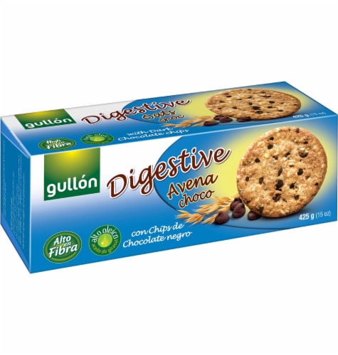 Gullon Digestive Oats & Chocolate Cookies Perspective: front