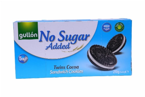Gullon No Sugar Added Twins Cocoa Sandwich Cookies Perspective: front