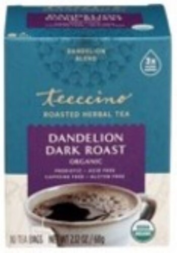 Teeccino Dandelion Dark Roast Herbal Tee Bags Perspective: front