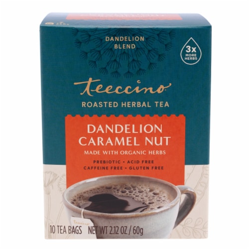 Teeccino® Dandelion Caramel Nut Tee Bags Perspective: front