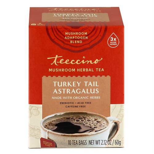 Teeccino® Turkey Tail Astragalus Mushroom Herbal Tea Perspective: front
