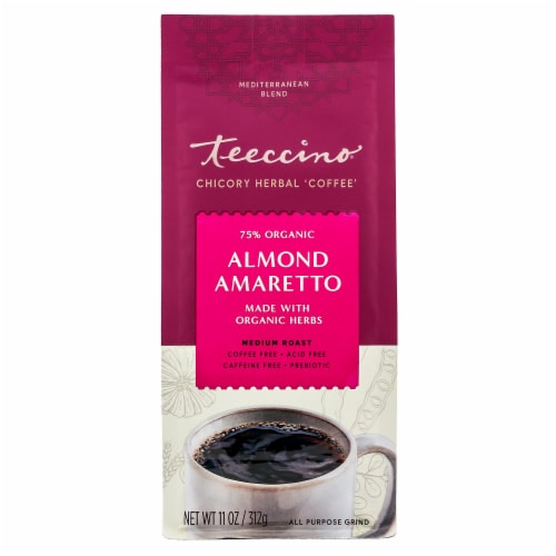 Teeccino Almond Amaretto Medium Roast Herbal Coffee Alternative Perspective: front