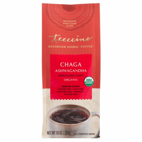 Teeccino® Chaga Ashwagandha Mushroom Herbal Coffee Perspective: front
