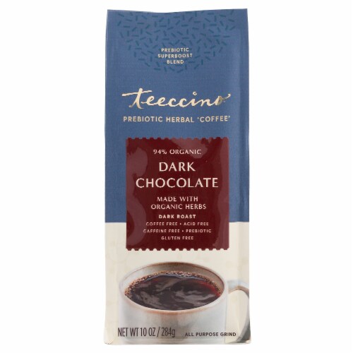 Teeccino® Dark Chocolate Dark Roast Prebiotic Herbal Coffee Perspective: front