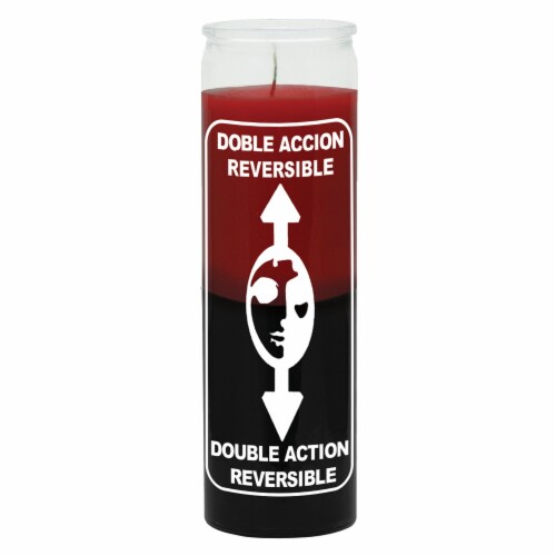 Indio Double Action Reversible Glass Jar Candle - Red/Black Perspective: front
