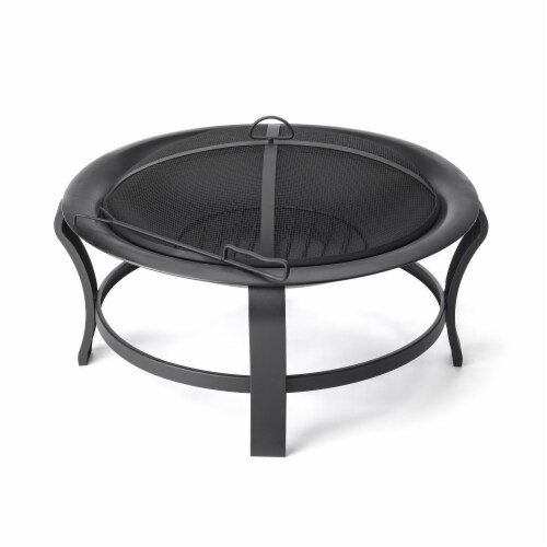 30  Portable Outdoor Fire Pit With Poker & Spark Attester, Camping, Patio Perspective: front