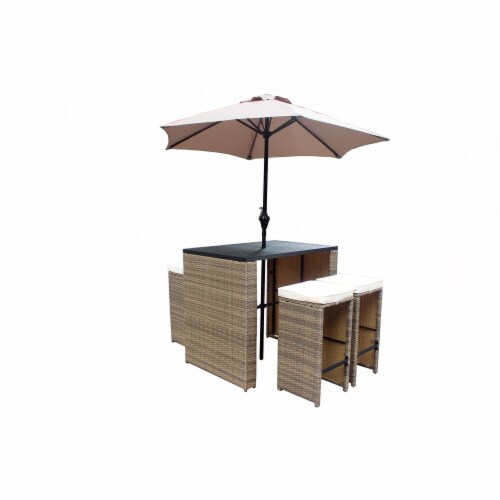 Patio bar set with umbrella deals