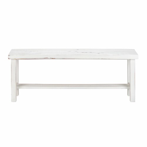Distressed white bench deals
