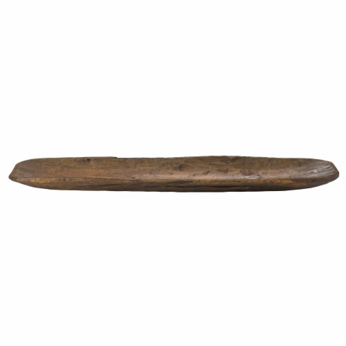 Solid Wood Hand-Carved Jumbo Decorative Bowl, Pecan Decorative Bowl Perspective: front