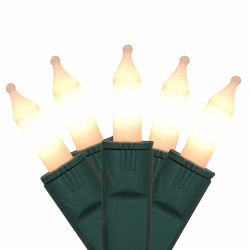 GKI/Bethlehem Lighting 50-Count Clear Frosted Perm-O-Snap Mini Christmas Light Set, 24.75ft Perspective: front