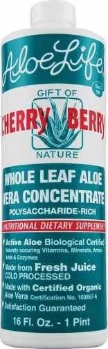 Aloe Life  Whole Leaf Aloe Vera Juice Concentrate   Cherry Berry Perspective: front