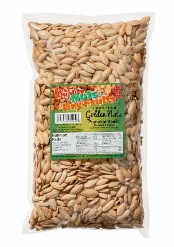 American Golden Nuts Roasted & Salted Pumpkin Seeds Perspective: front