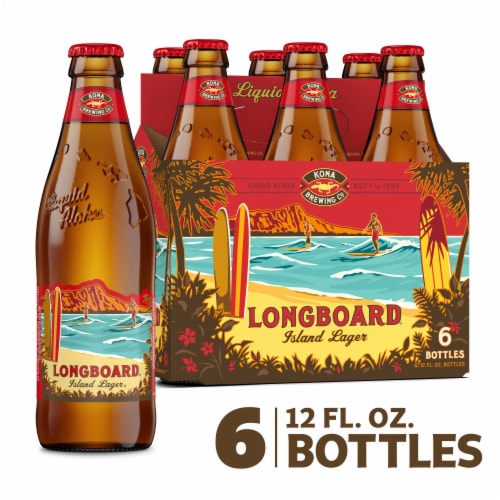Kona Brewing Co Longboard Craft Lager Beer Perspective: front
