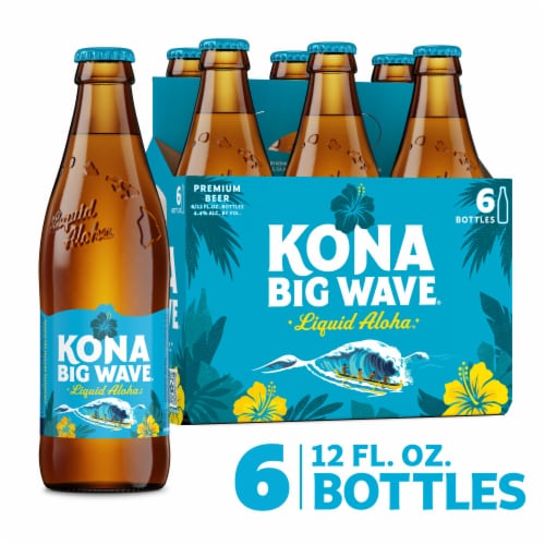 Kona Brewing Co Big Wave Golden Ale Beer Perspective: front