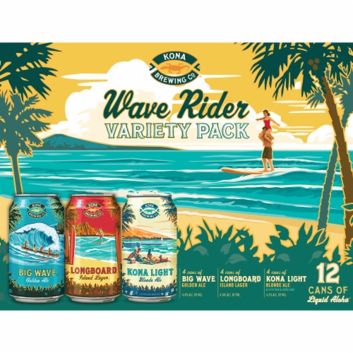 Kona Brewing Co. Wave Rider Variety Pack Perspective: front