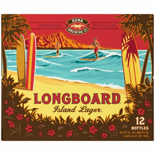 Kona Brewing Co. Longboard Island Lager Beer Perspective: front