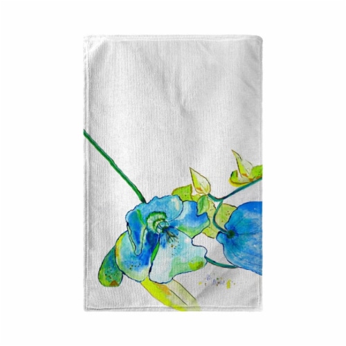 Betsy Drake KT1115 Blue Hibiscus Kitchen Towel Perspective: front