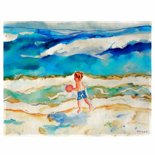 Betsy Drake PM609 Boy & Ball Place Mat - Set of 4 Perspective: front