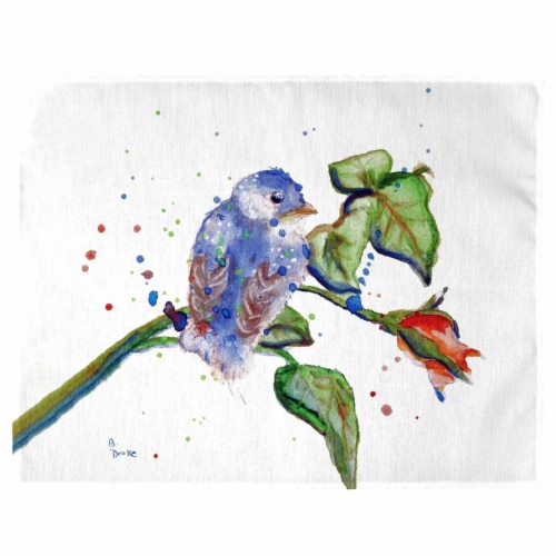 Betsy Drake PM633 Betsys Blue Bird Place Mat - Set of 4 Perspective: front