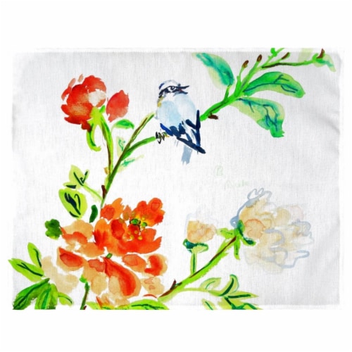 Betsy Drake PM1103 Blue Bird & Flowers Place Mat - Set of 4 Perspective: front