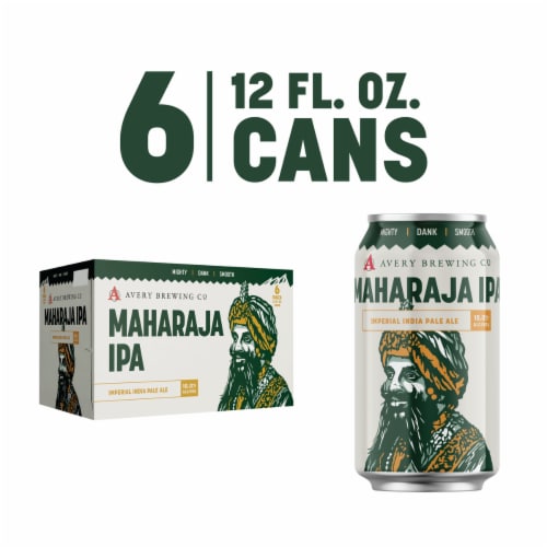 Avery Maharaja Imperial IPA Craft Beer Cans Perspective: front